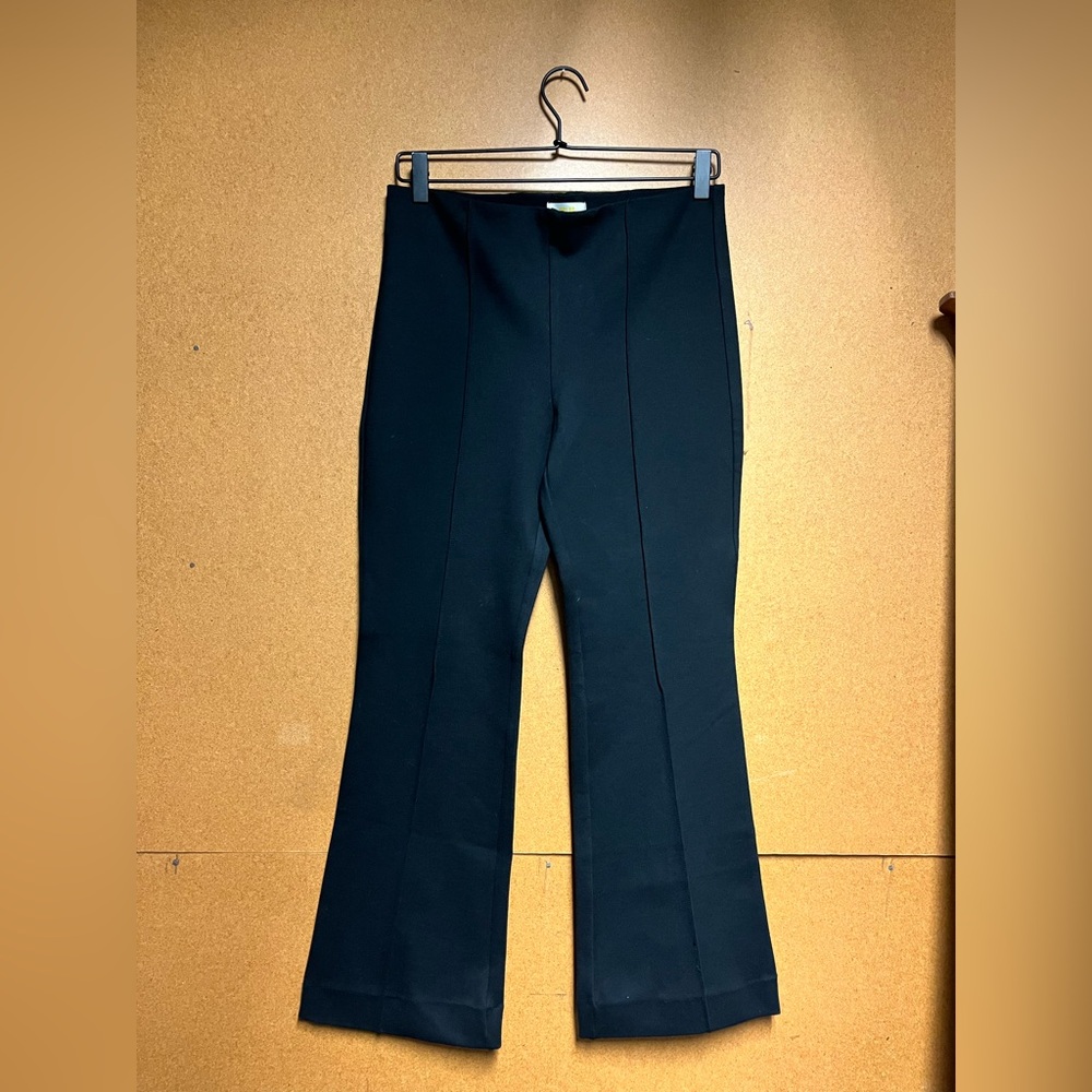 Anthropologie The Margot Kick-Flare Cropped Pants by Maeve: Solid Black Size S